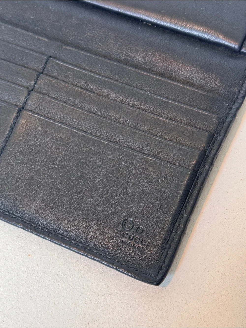 Gucci Black Embossed GG Continental Wallet